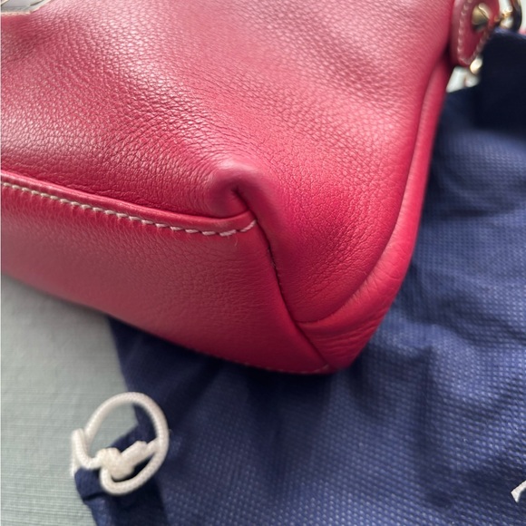 Dooney & Bourke Raspberry Hot Pink Leather Small Crossbody Satchel strap - Picture 8 of 16